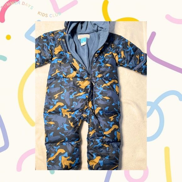 Columbia baby Infant Snuggly Bunny Bunting. 6-12M Heavyweight and warm blue camo - Picture 3 of 5